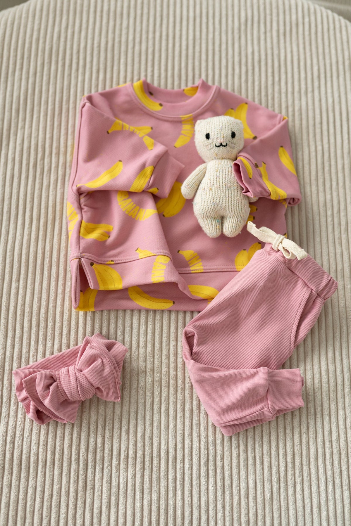 Spodnie prążkowane OLD PINK
