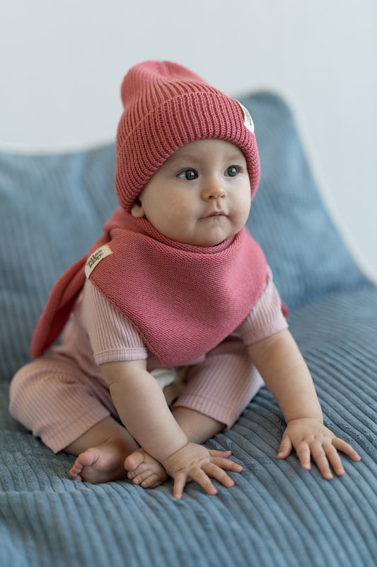 Szalik trójkątny merino RASPBERRY