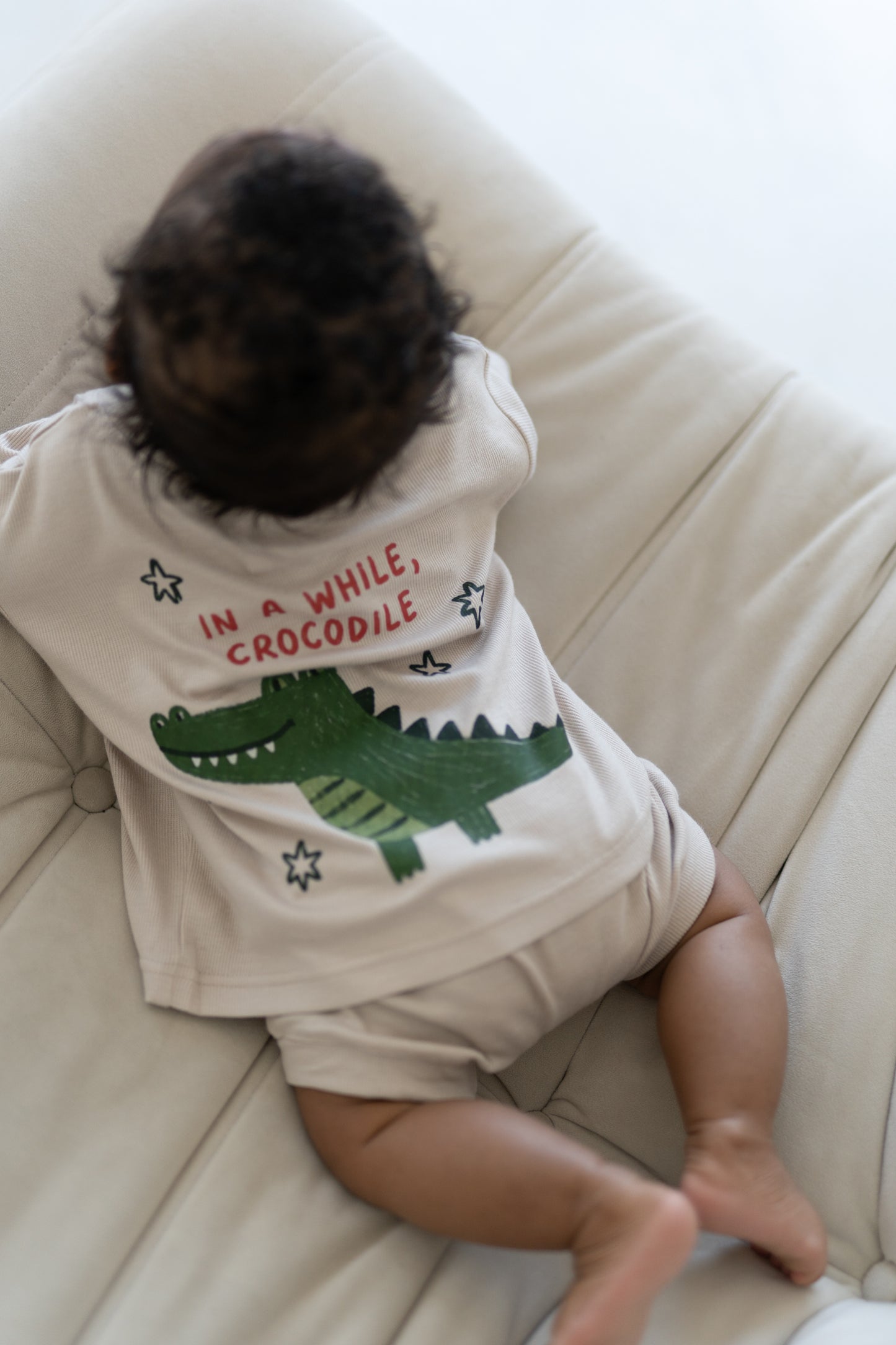 T-shirt oversize BAMBOO BEIGE CROCODILE