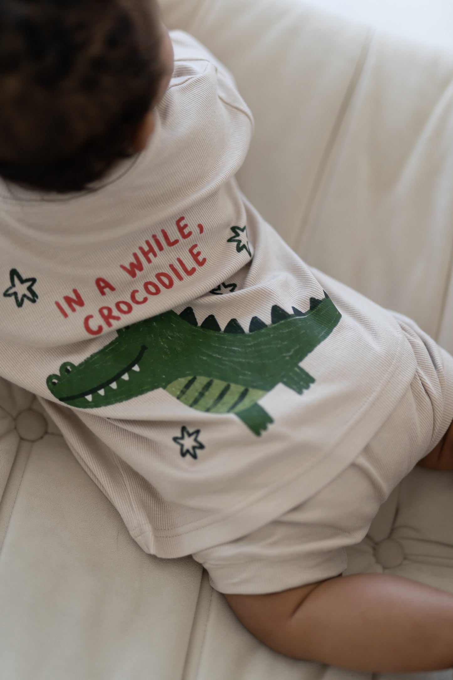 T-shirt oversize BAMBOO BEIGE CROCODILE