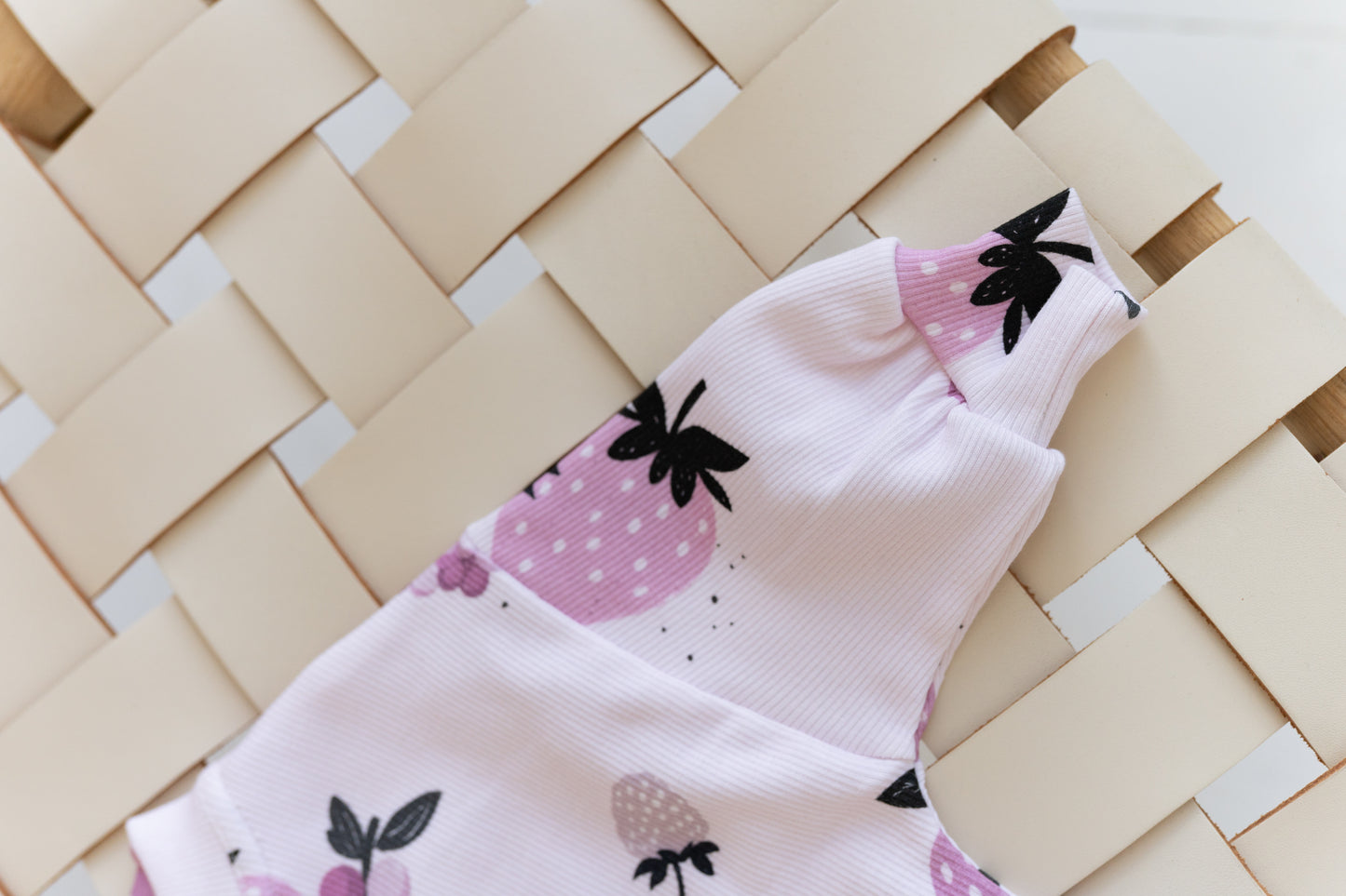 Bluza prążkowana oversize OWOCE RÓŻOWE