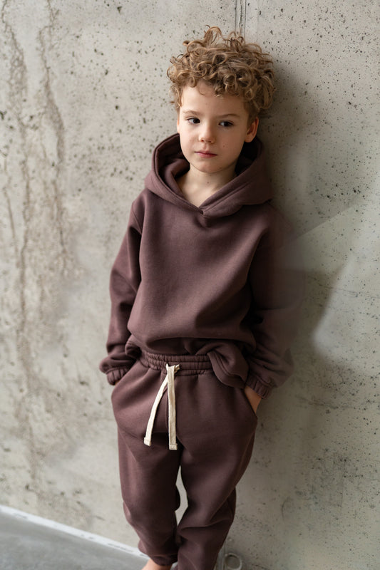 Bluza z kapturem KASZTANOWY