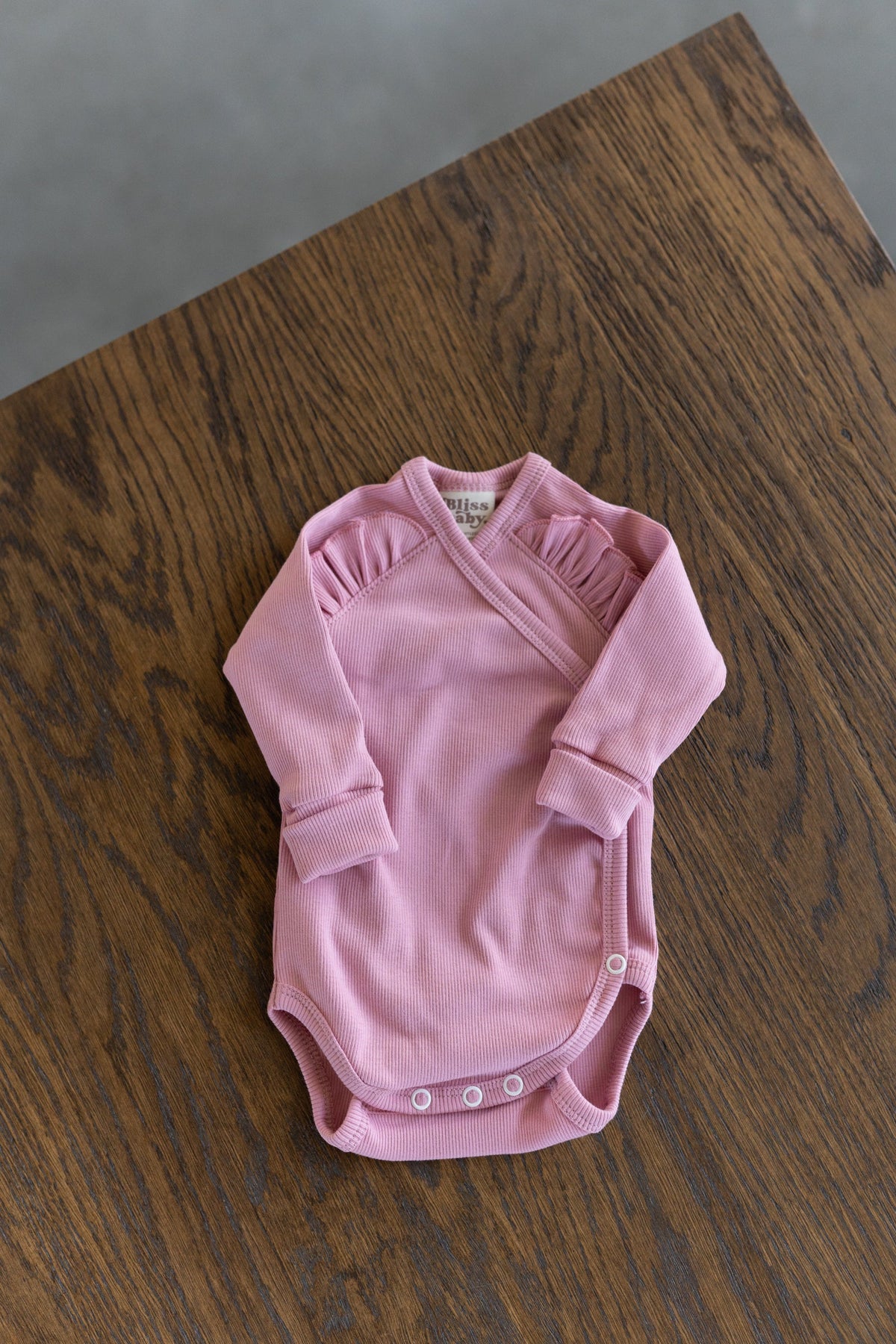 Body kopertowe OLD PINK z falbanką