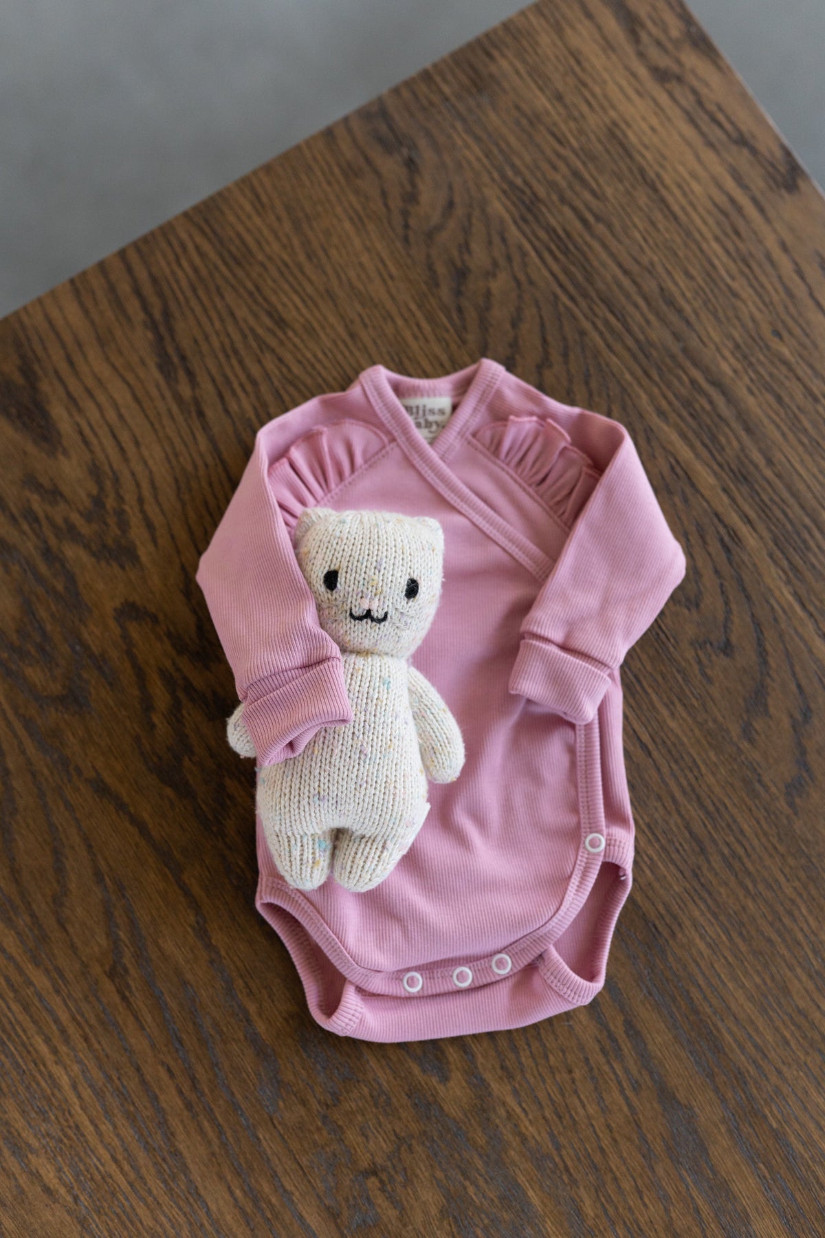 Body kopertowe OLD PINK z falbanką