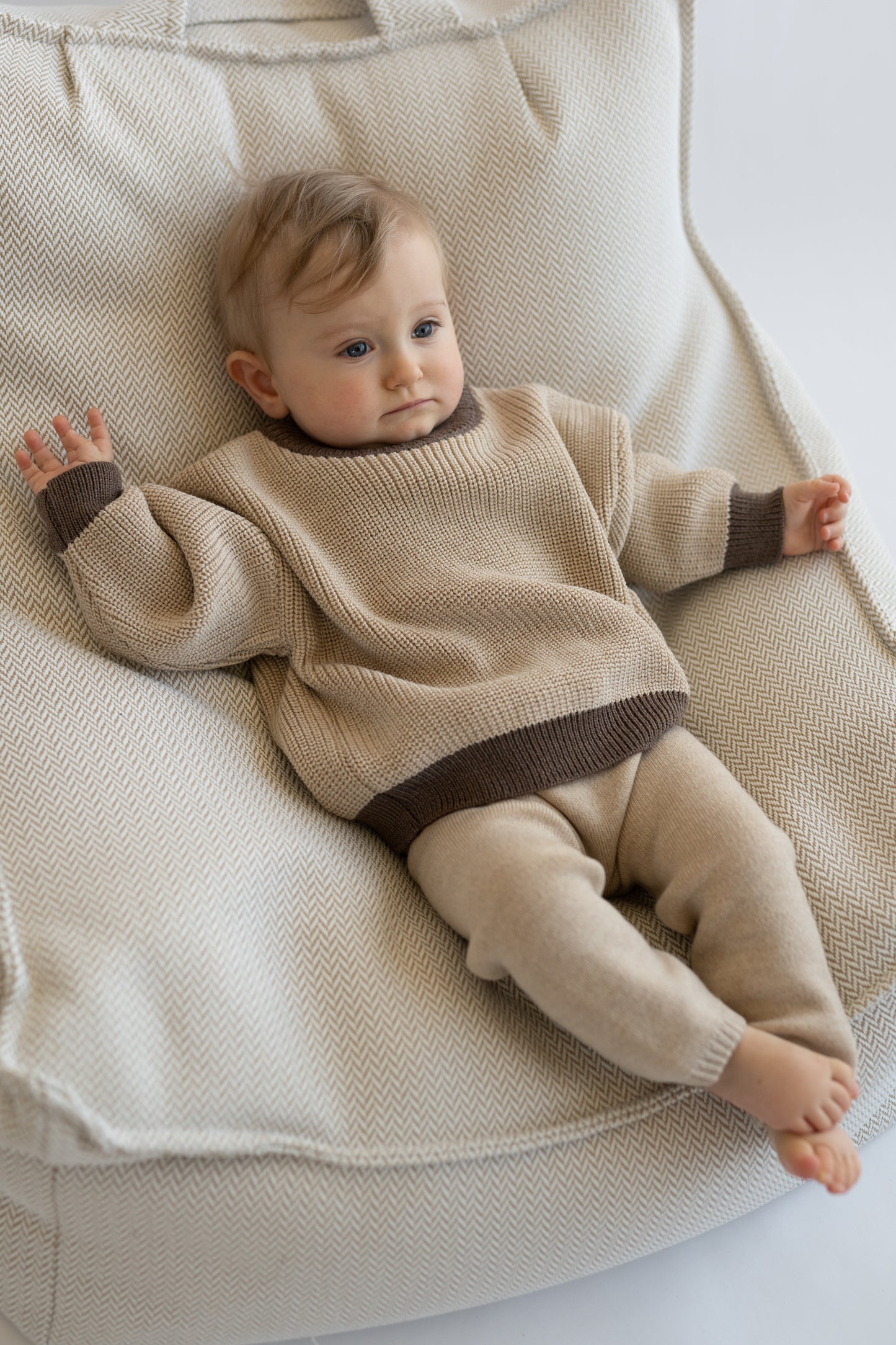 Sweter merino BEIGE AND COCOA