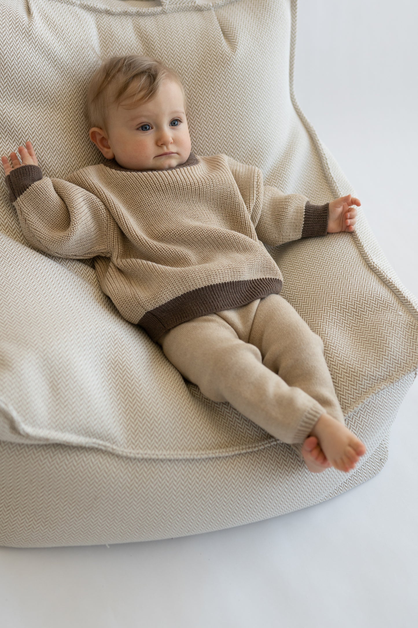 Sweter merino BEIGE AND COCOA