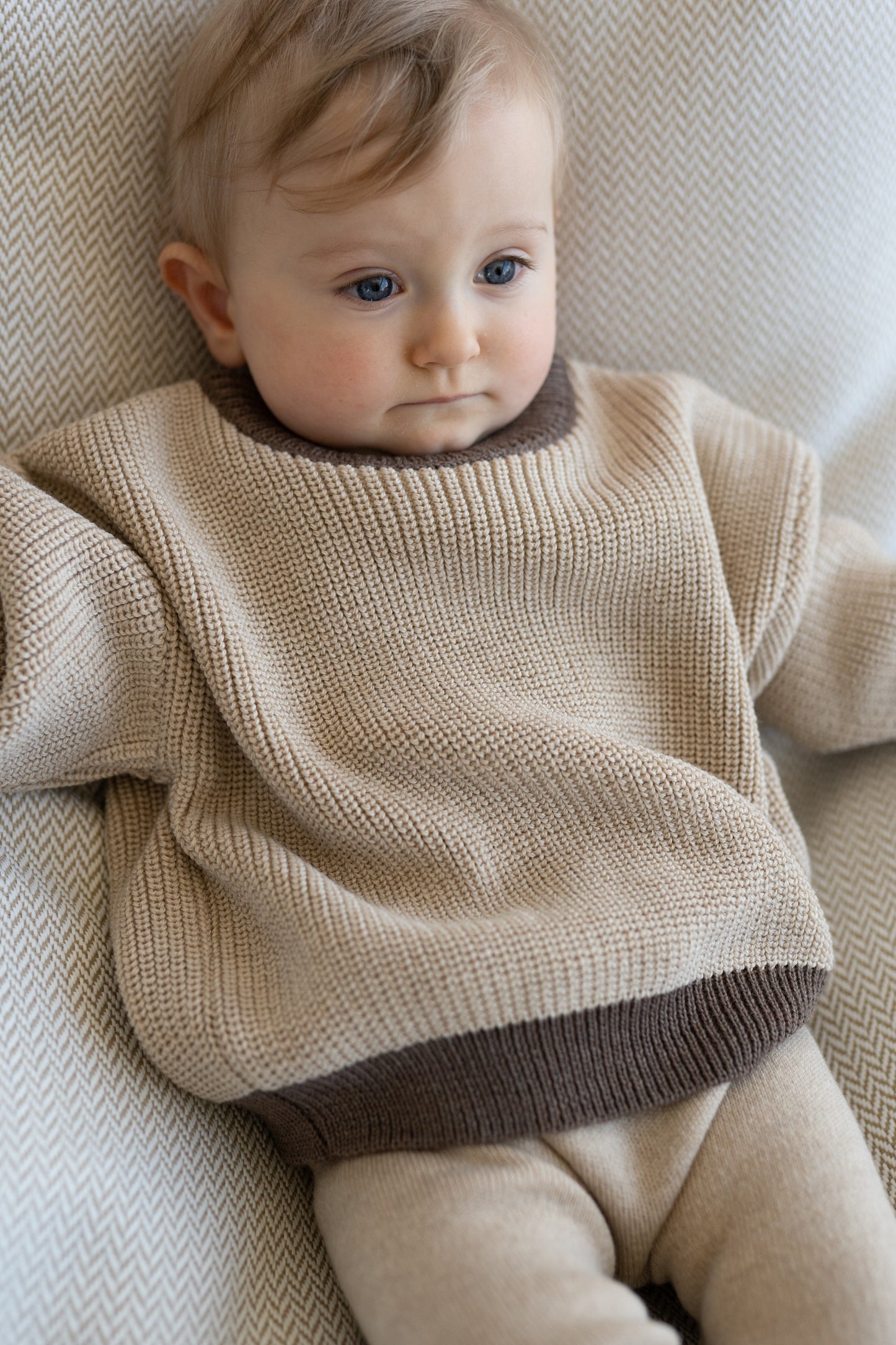 Sweter merino BEIGE AND COCOA