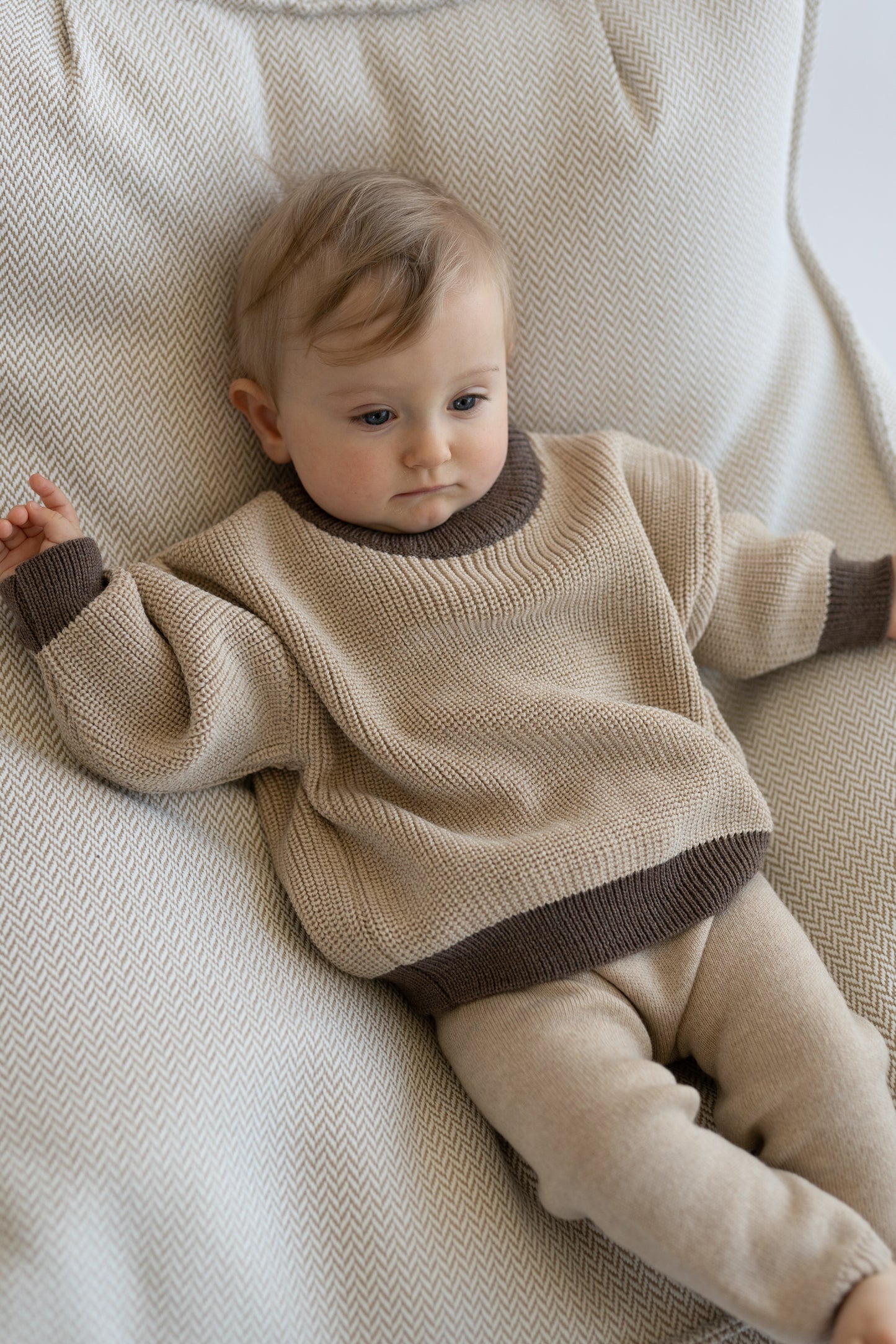 Sweter merino BEIGE AND COCOA