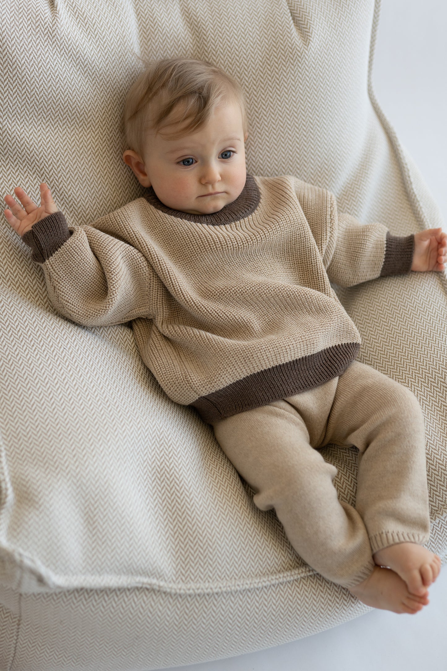 Sweter merino BEIGE AND COCOA