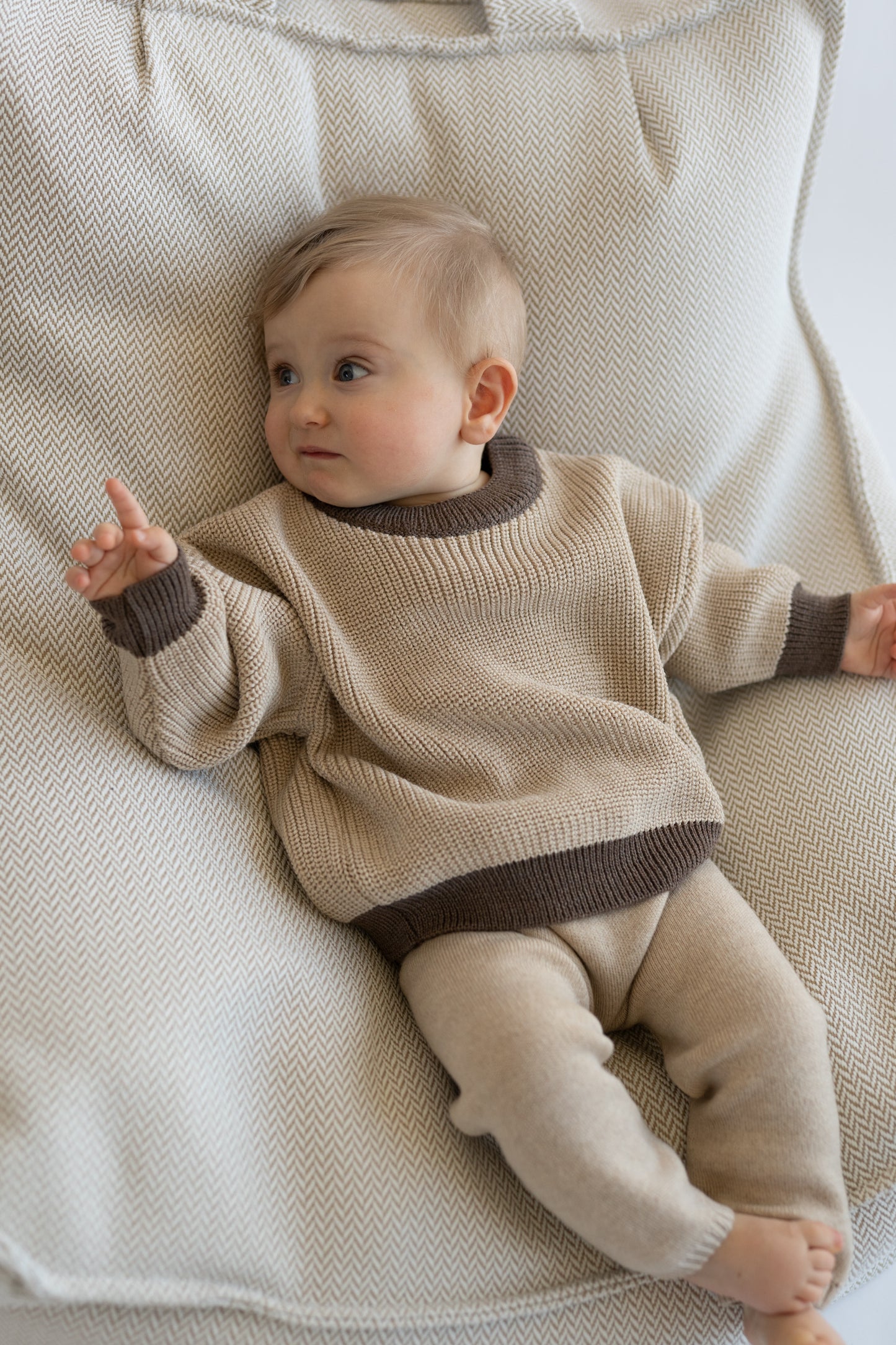 Sweter merino BEIGE AND COCOA