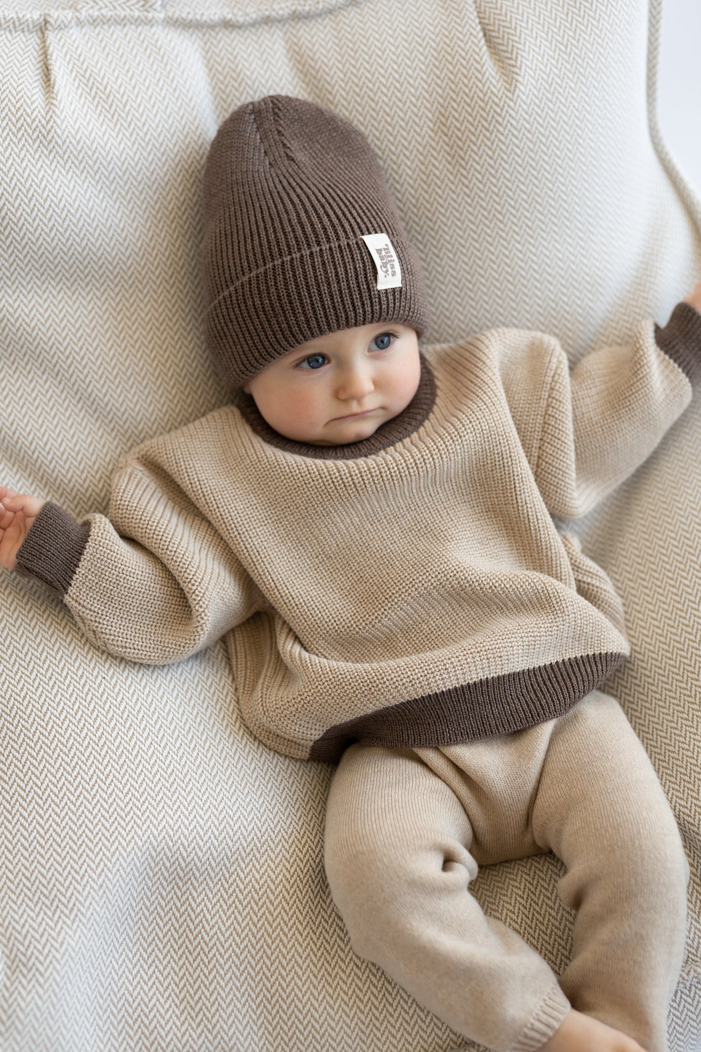 Sweter merino BEIGE AND COCOA