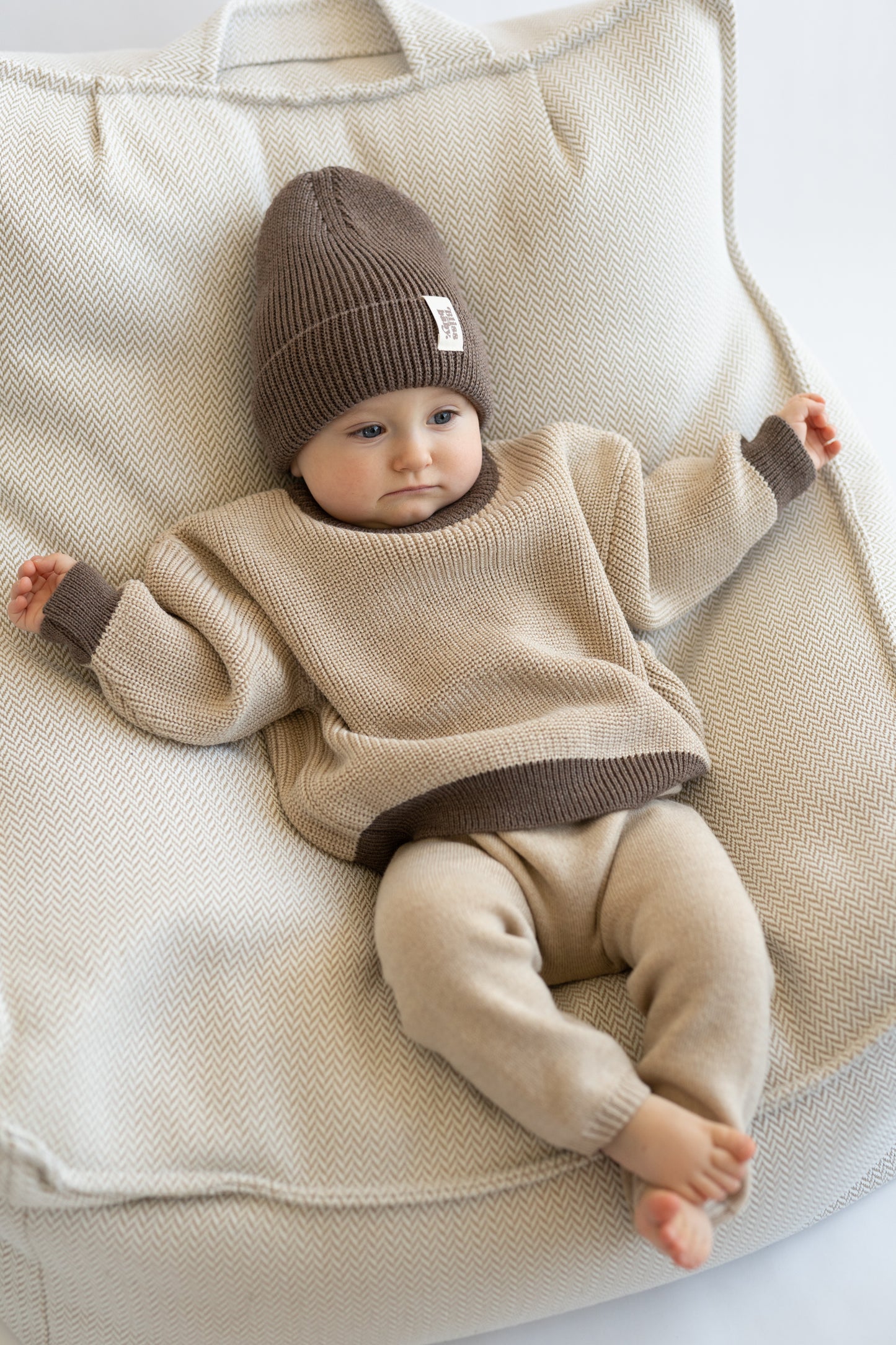 Sweter merino BEIGE AND COCOA