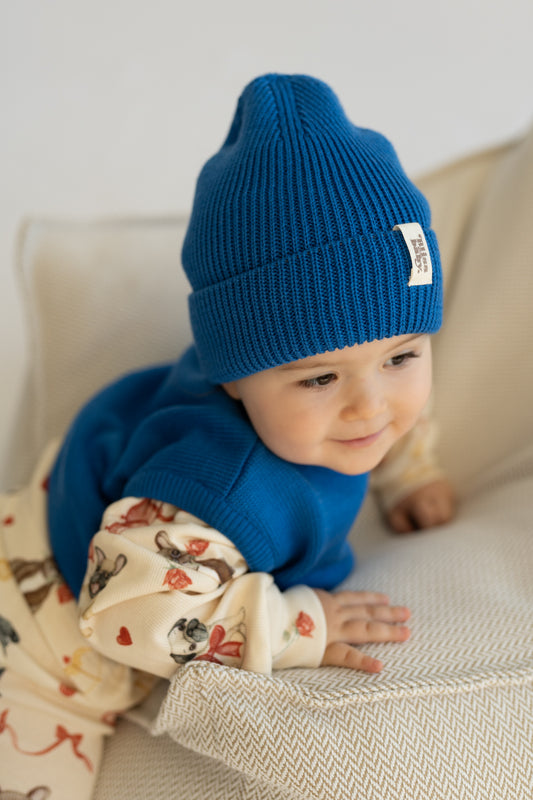 Czapka merino COBALT