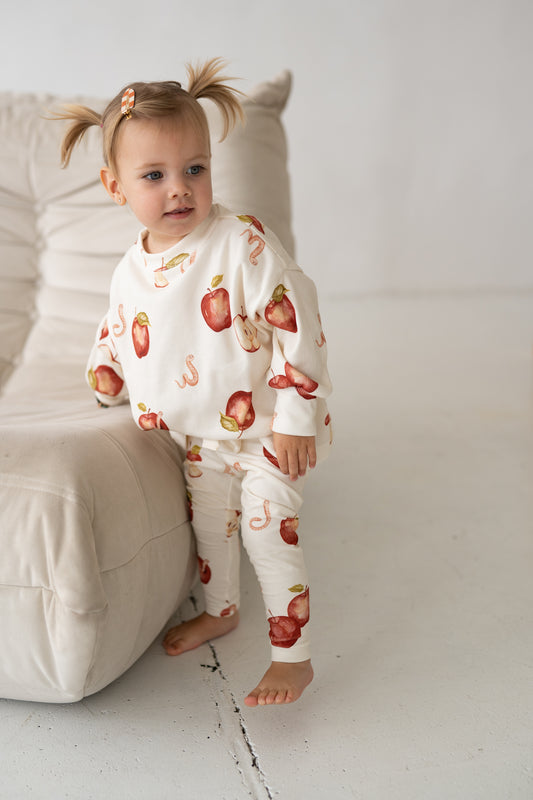 Bluza prążkowana oversize JABŁKA
