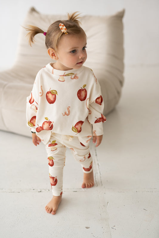 Bluza prążkowana oversize JABŁKA