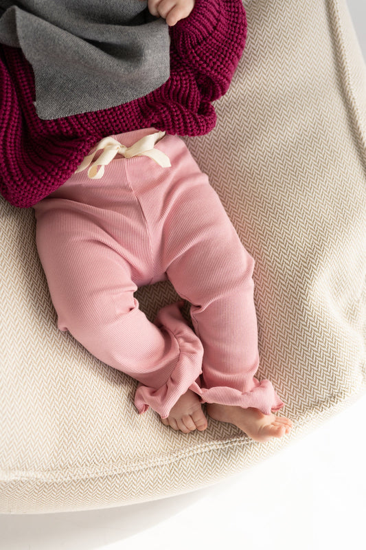 Legginsy z falbanką OLD PINK