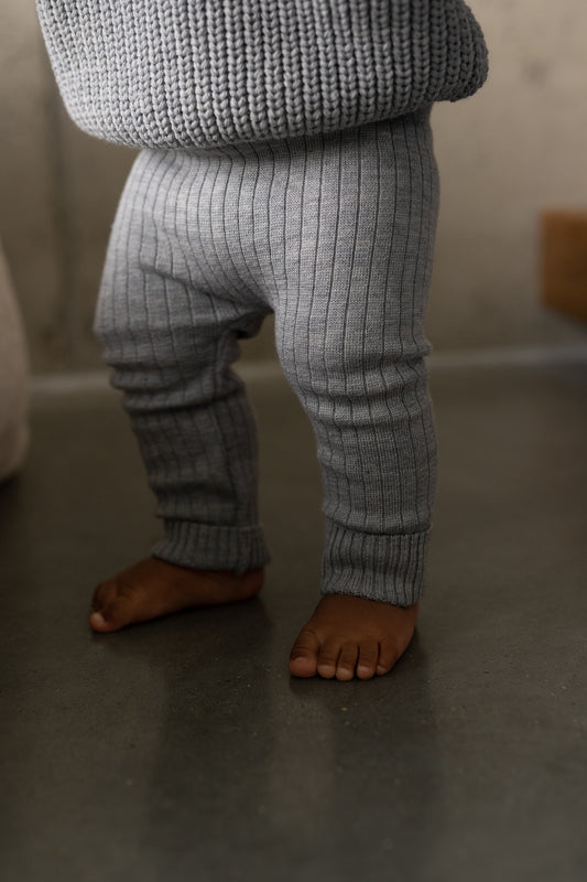 Legginsy merino SILVER BLUE