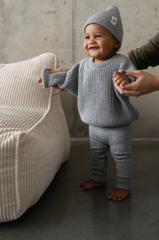 Legginsy merino SILVER BLUE