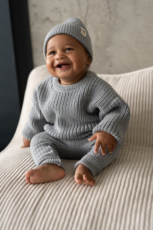 Sweter merino SILVER BLUE