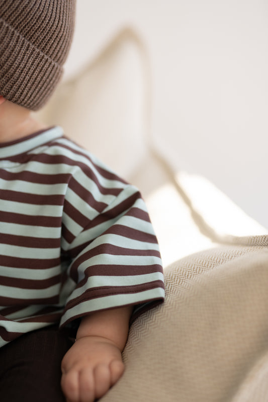 T-shirt MINT AND BROWN oversize