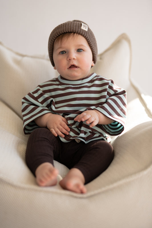 T-shirt MINT AND BROWN oversize