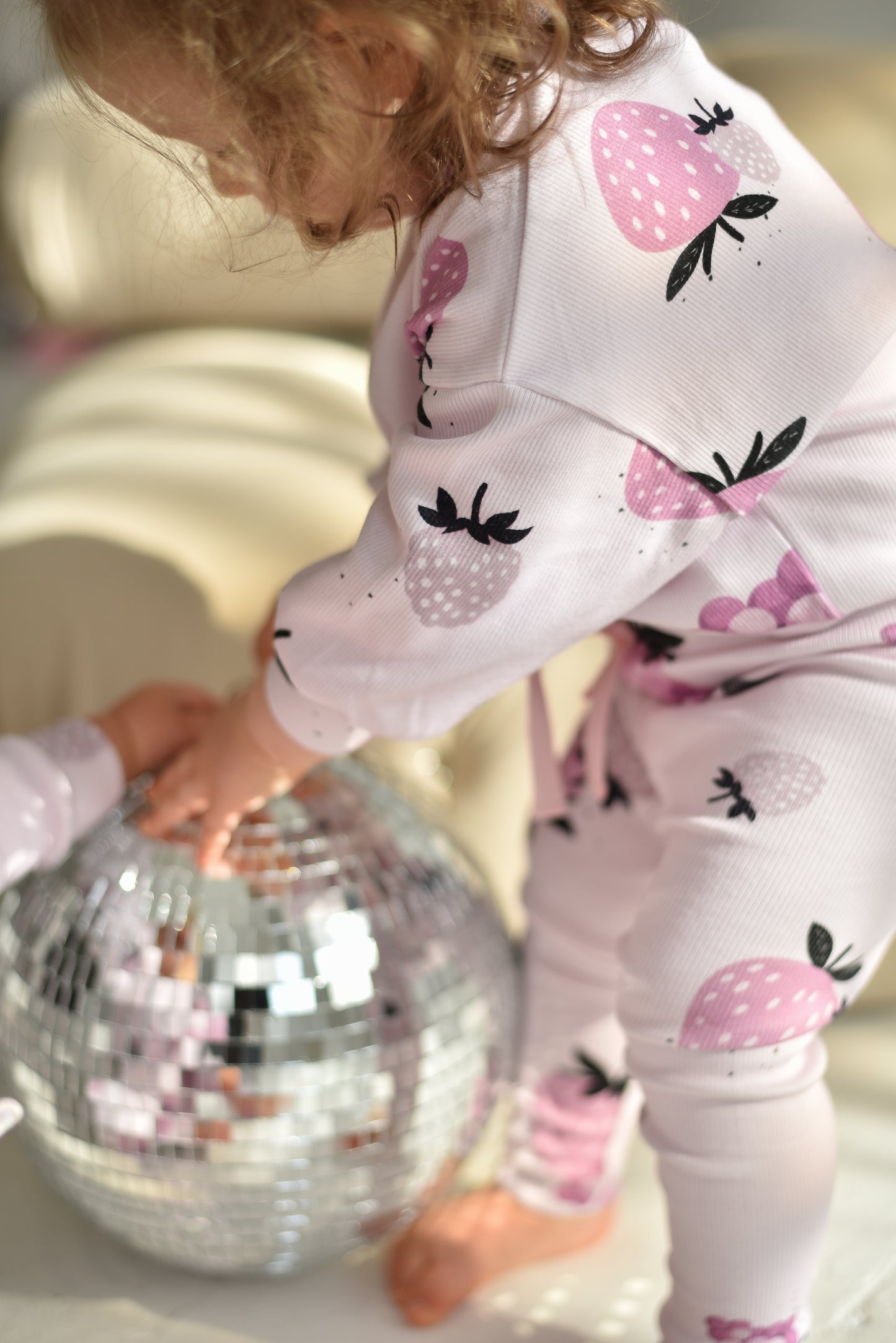 Bluza prążkowana oversize OWOCE RÓŻOWE