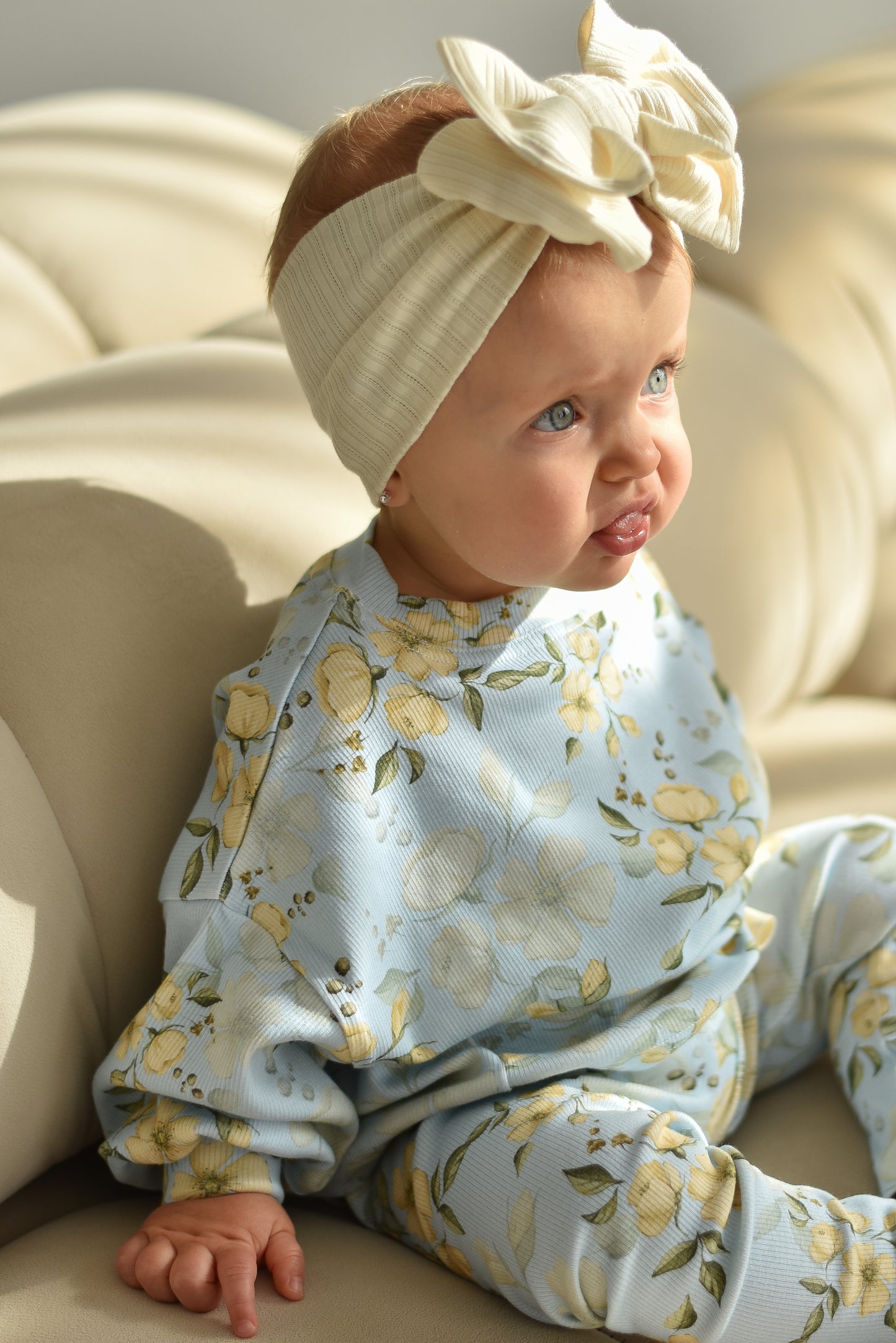 Bluza prążkowana oversize RÓŻE BŁĘKIT