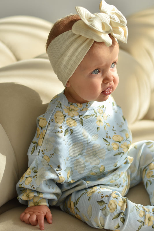 Bluza prążkowana oversize RÓŻE BŁĘKIT
