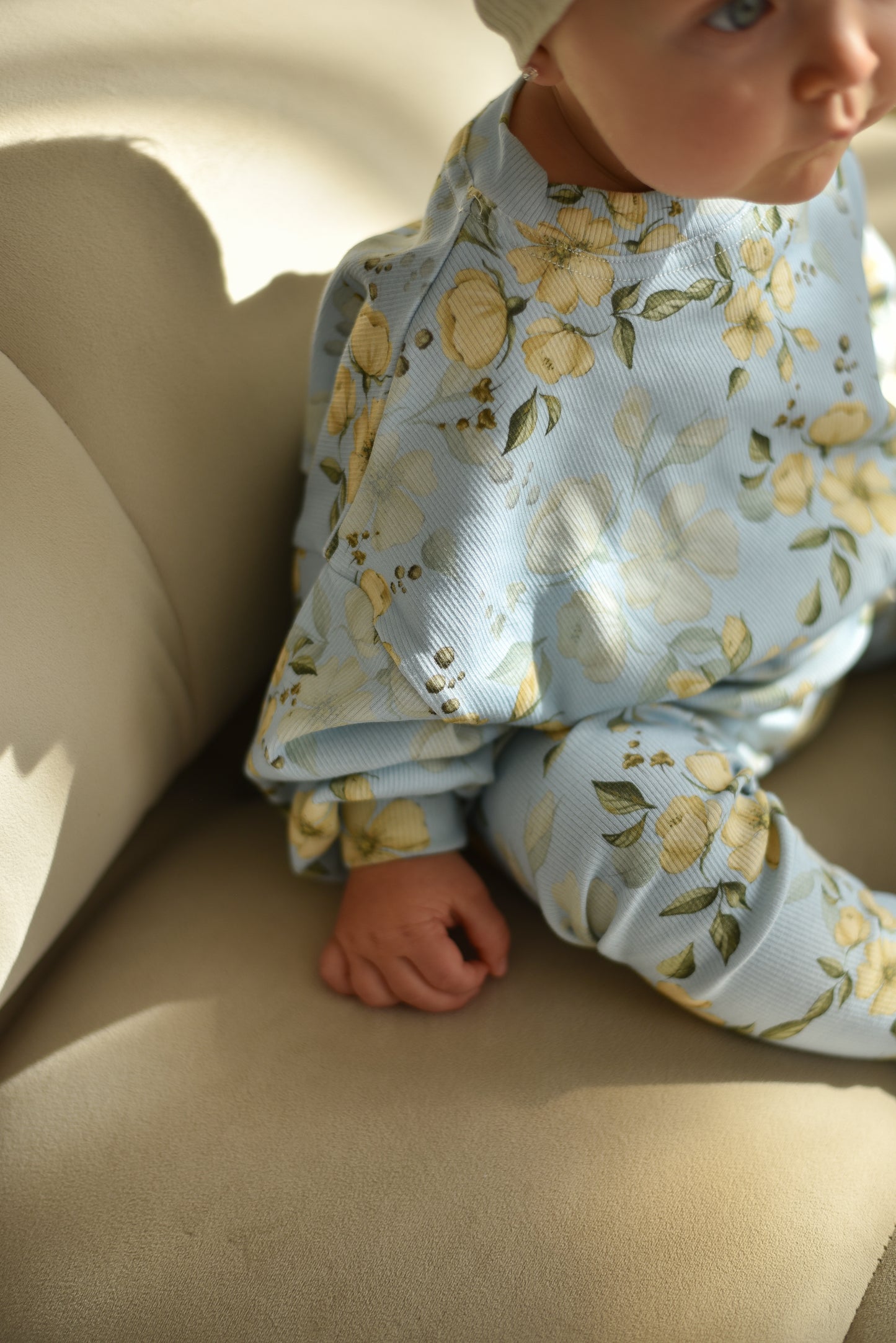 Bluza prążkowana oversize RÓŻE BŁĘKIT