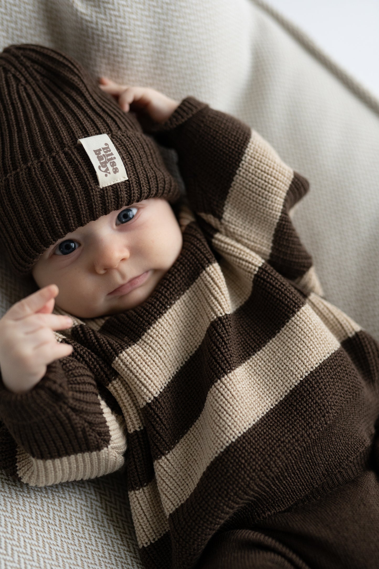 Czapka merino CZEKOLADOWA