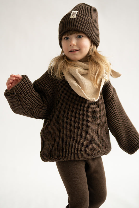 Sweter merino CZEKOLADOWY