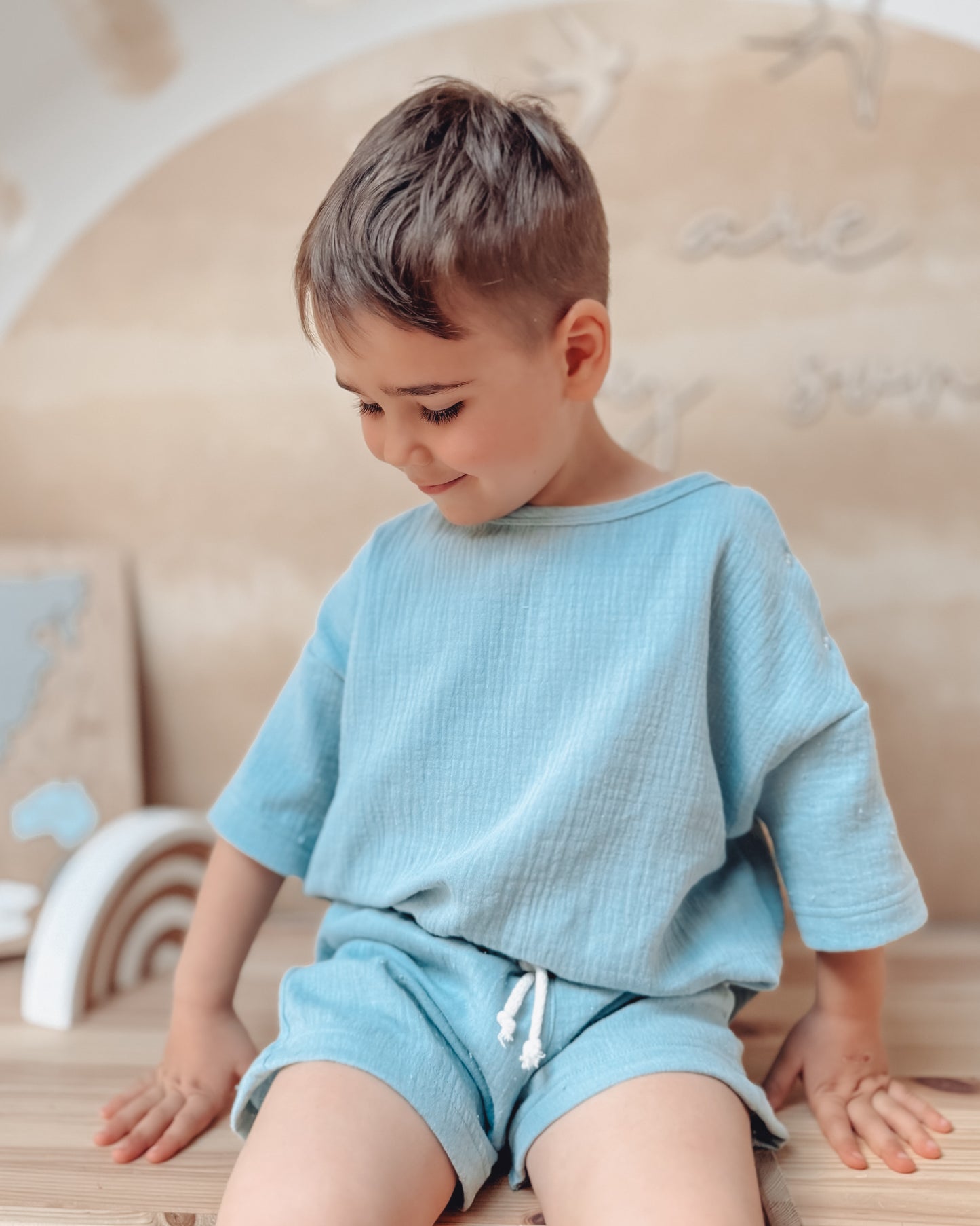 Musselin-Shorts ZITRONE