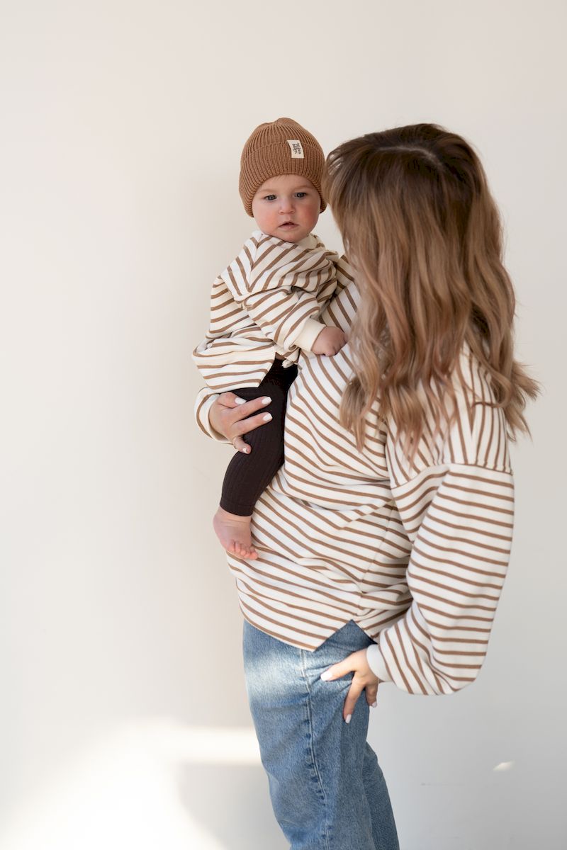 Bluza overisze BEIGE STRIPES