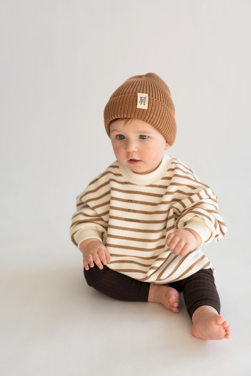 Bluza overisze BEIGE STRIPES