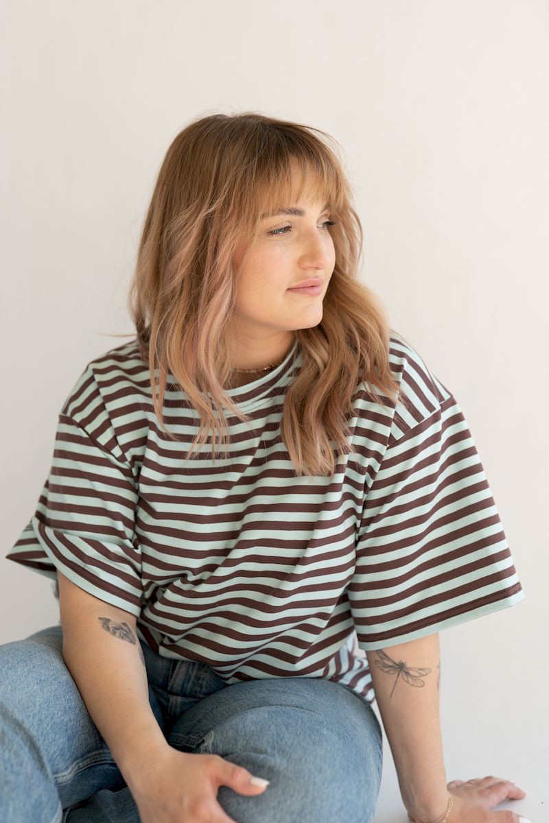 T-shirt MINT AND BROWN MAMA