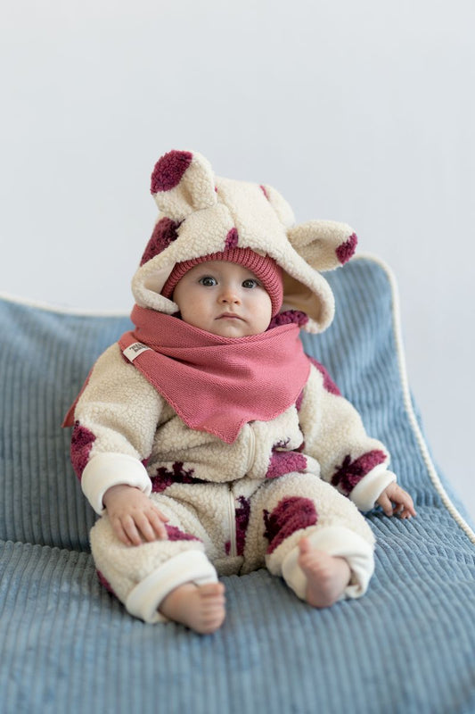 Szalik trójkątny merino RASPBERRY