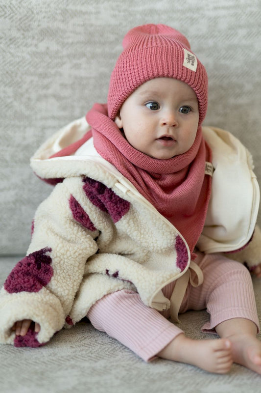 Szalik trójkątny merino RASPBERRY
